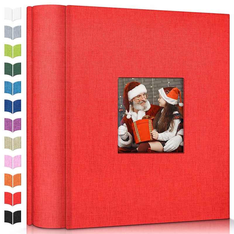 Artfeel Photo Album 4x6 with 1000 Pockets,Slip-in Picture Albums,Linen Cover Memory Book with Front Window,White Page Vertical Photo Book for Wedding,Family,Anniversare,Baby,Vacation - Image 1